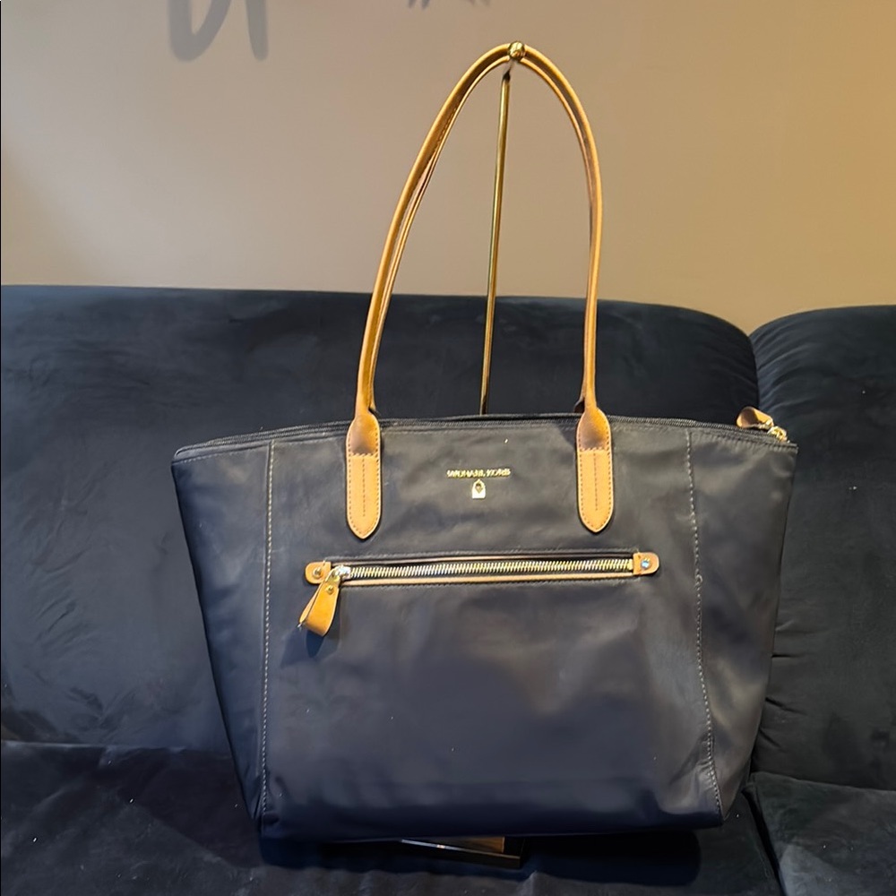 Michael Kors Navy and Tan Tote Bag
